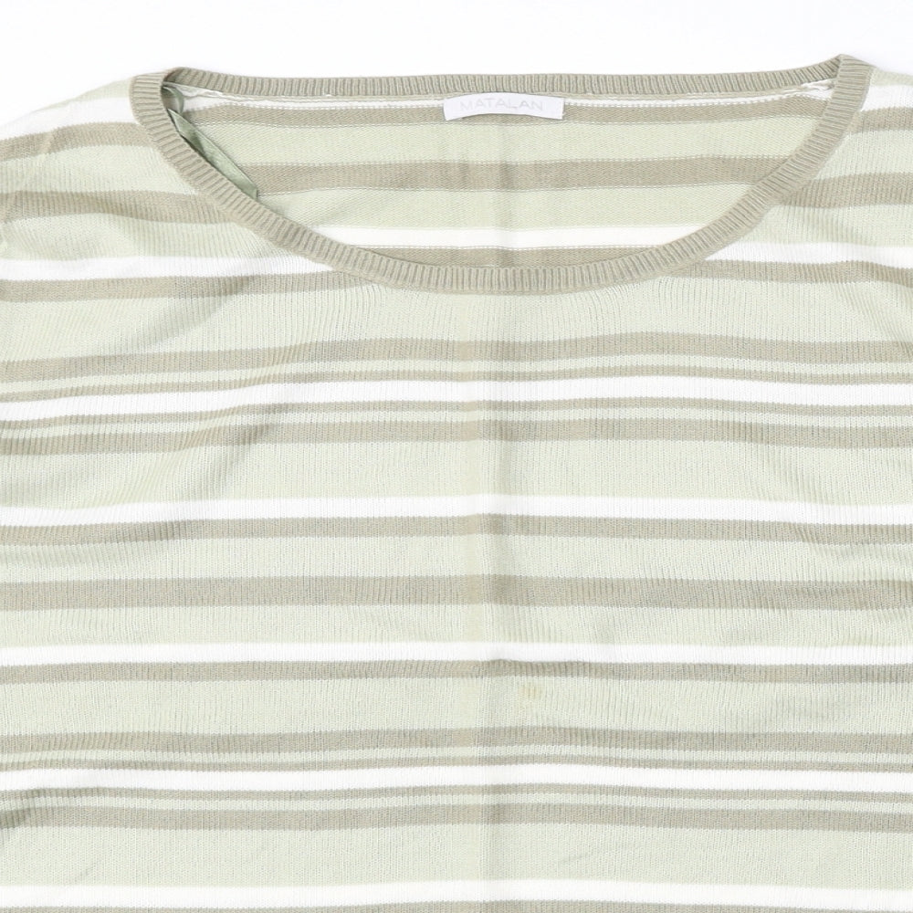 Matalan Womens Multicoloured Round Neck Striped Acrylic Pullover Jumper Size 20