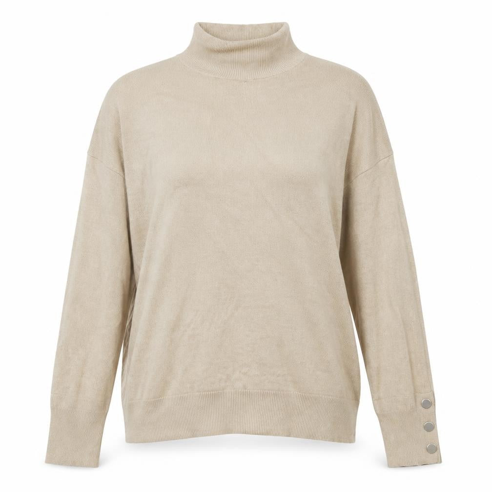 F&F Womens Beige Round Neck Viscose Pullover Jumper Size 10