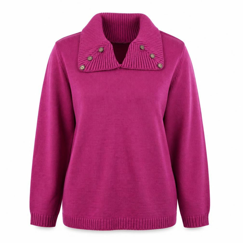Impressions Womens Purple Roll Neck Acrylic Pullover Jumper Size M
