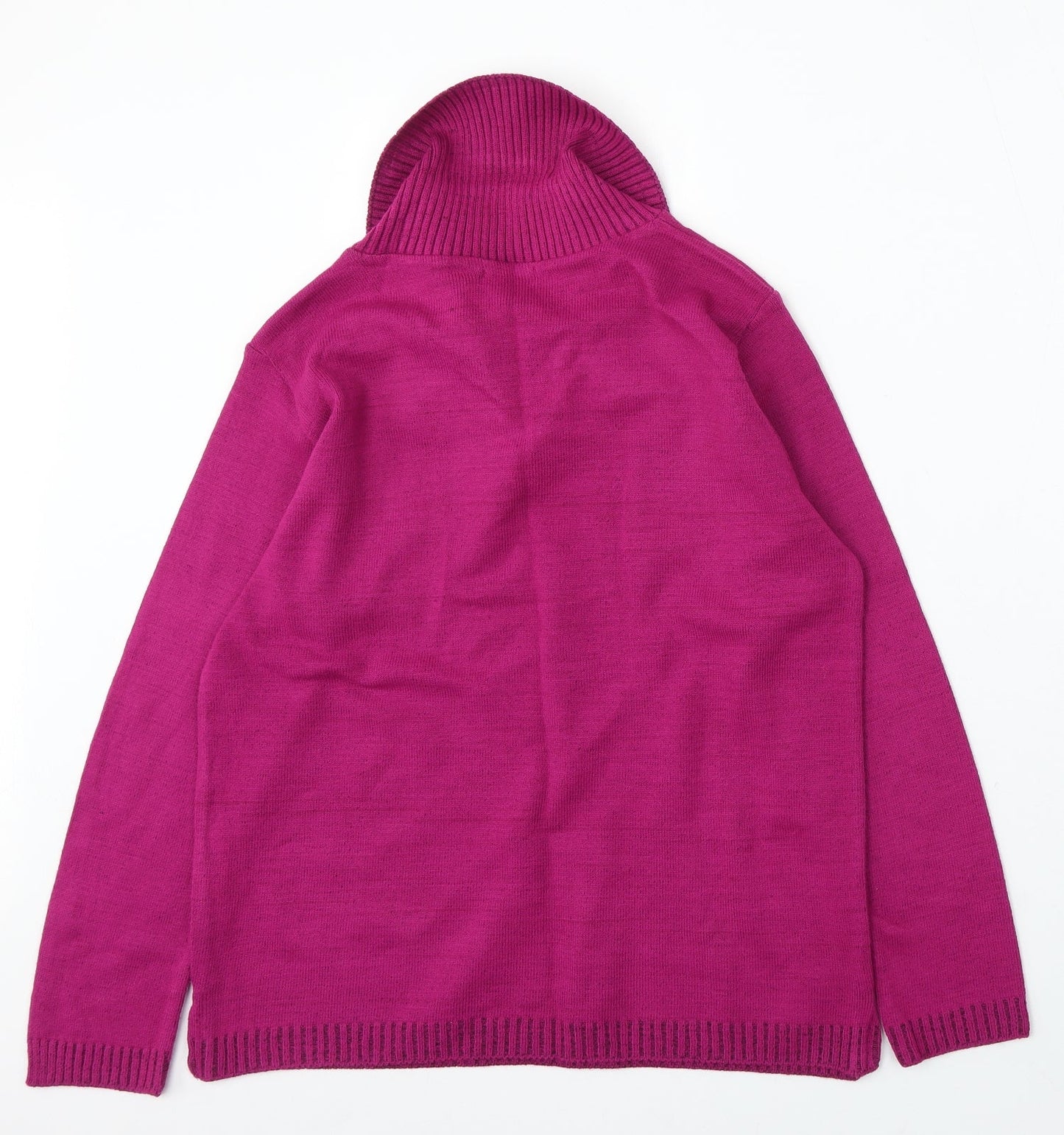 Impressions Womens Purple Roll Neck Acrylic Pullover Jumper Size M
