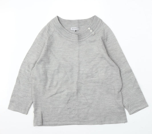 Ann Marie Womens Grey Round Neck Acrylic Pullover Jumper Size XL