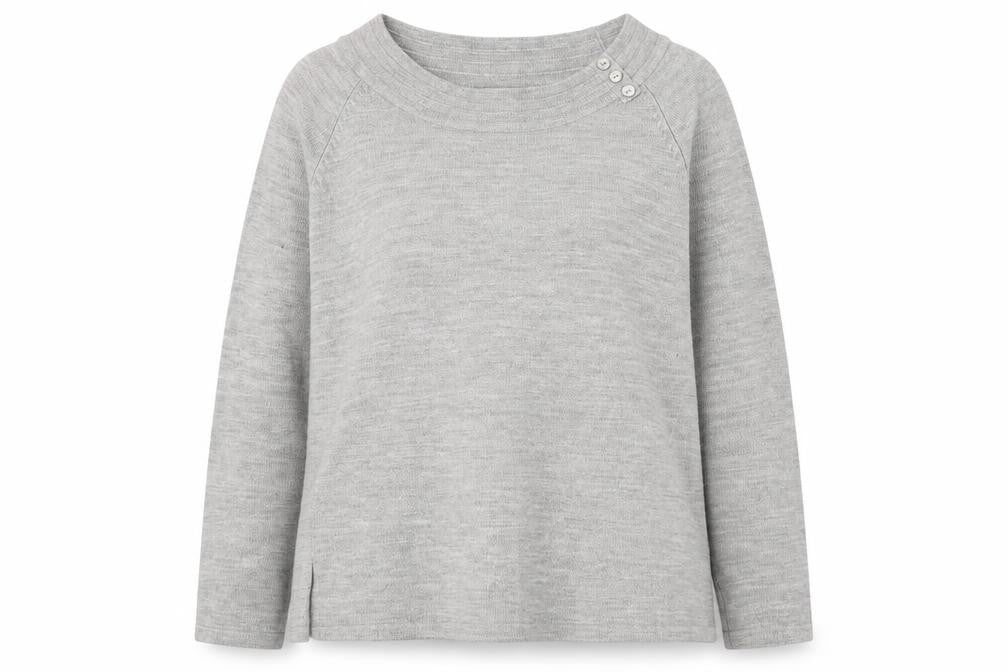 Ann Marie Womens Grey Round Neck Acrylic Pullover Jumper Size XL
