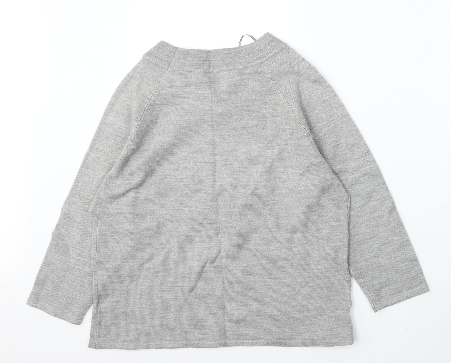 Ann Marie Womens Grey Round Neck Acrylic Pullover Jumper Size XL