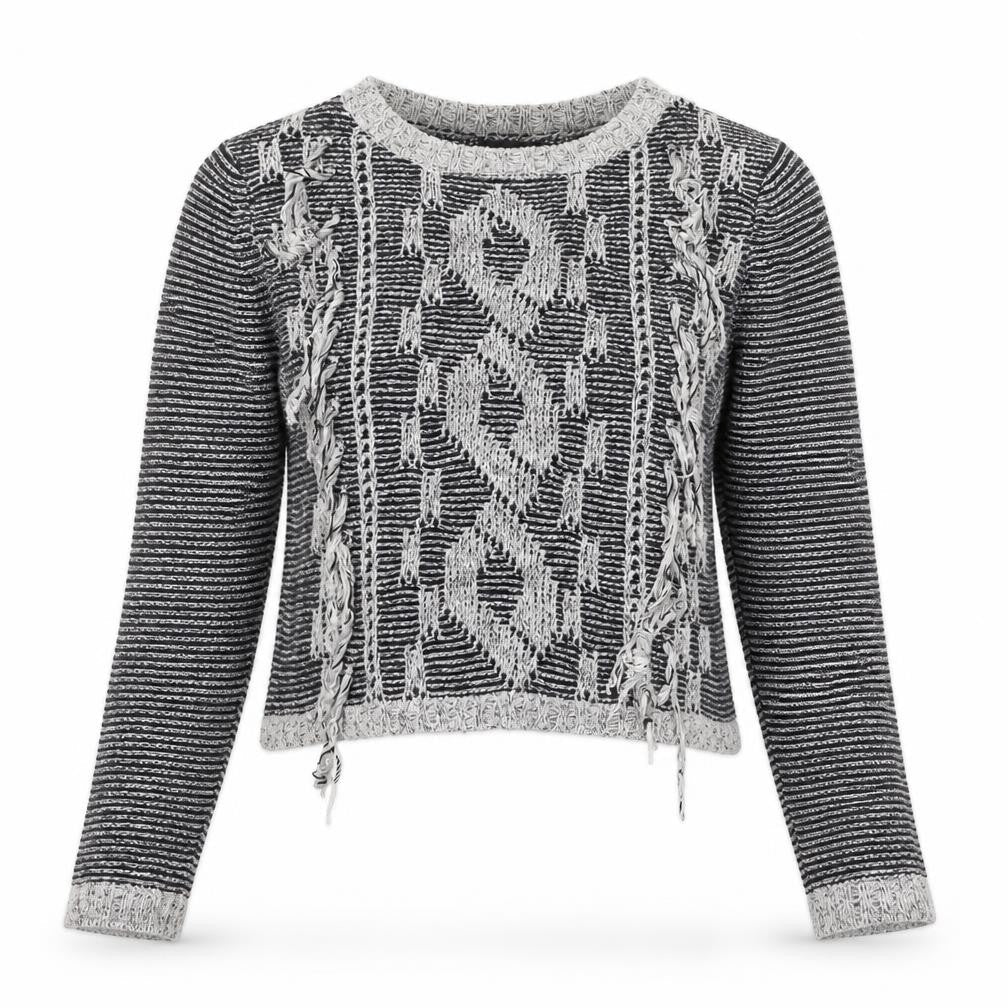 NEXT Womens Multicoloured Round Neck Geometric Cotton Pullover Jumper Size 14