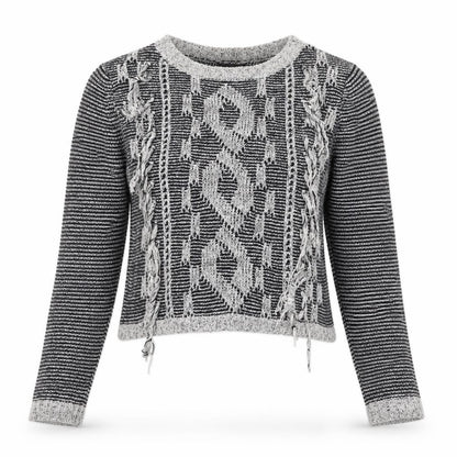 Next Womens Multicoloured Round Neck Geometric Cotton Pullover Jumper Size 14