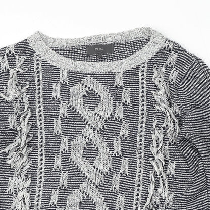 Next Womens Multicoloured Round Neck Geometric Cotton Pullover Jumper Size 14