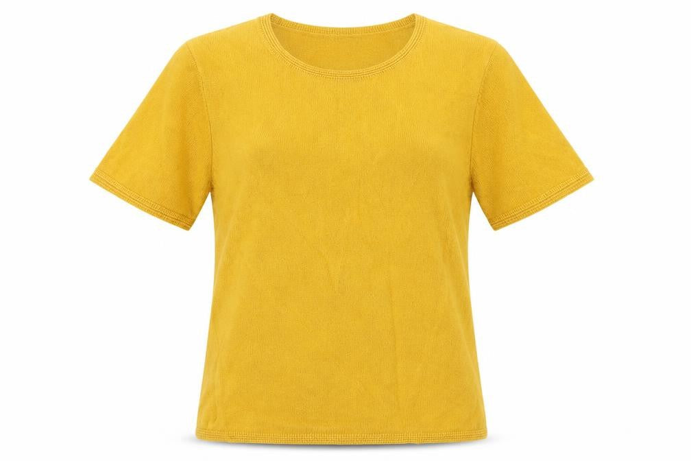 Marks & Spencer Womens Yellow Round Neck Acrylic Pullover Jumper Size 12