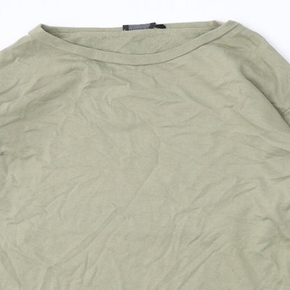 PRETTYLITTLETHING Womens Green Round Neck Polyester Pullover Jumper Size 10