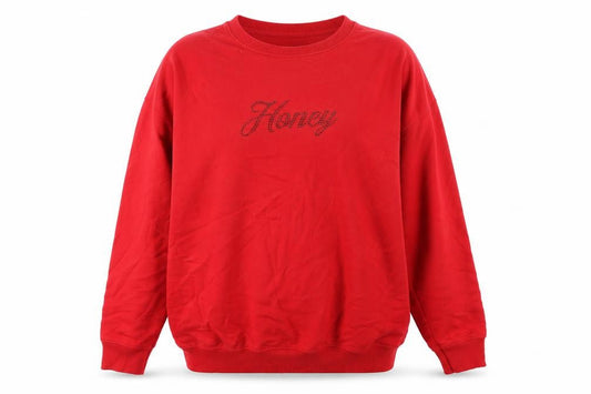 New Look Womens Red Cotton Pullover Sweatshirt Size M
