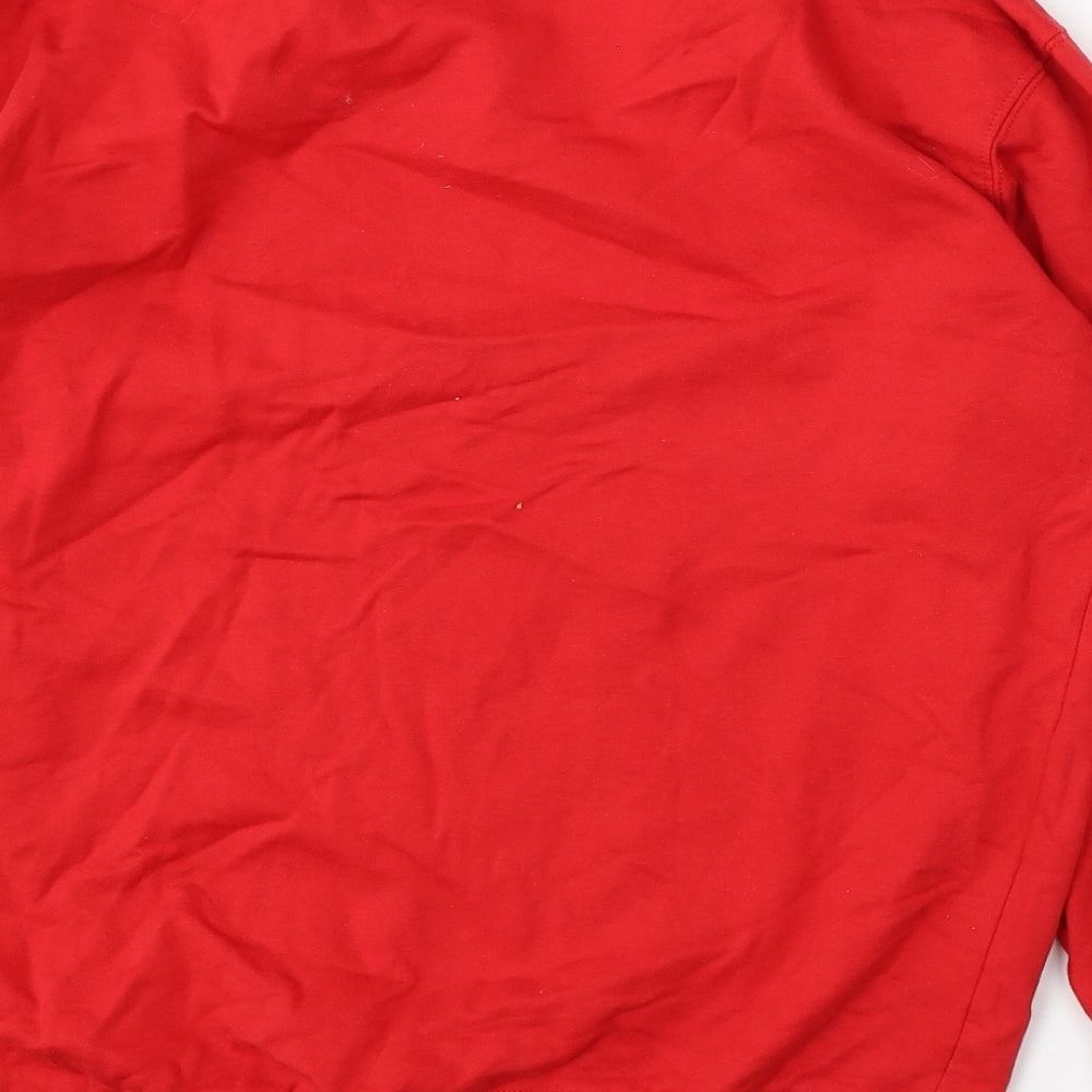 New Look Womens Red Cotton Pullover Sweatshirt Size M