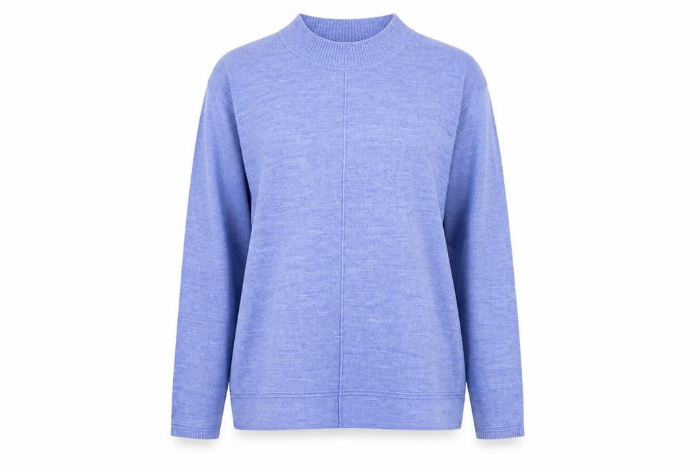 Vida Vi Womens Blue High Neck Acrylic Pullover Jumper Size L