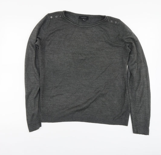Atmosphere Womens Grey Round Neck Acrylic Pullover Jumper Size 10