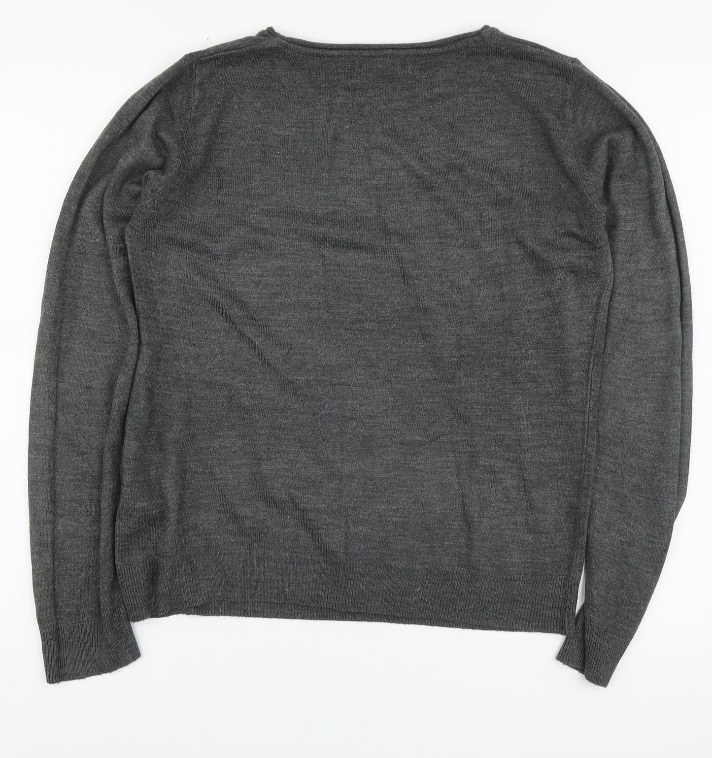 Atmosphere Womens Grey Round Neck Acrylic Pullover Jumper Size 10