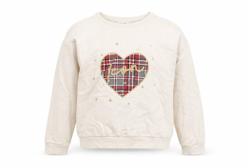 Pepco Girls Ivory Cotton Pullover Hoodie Size 11-12 Years