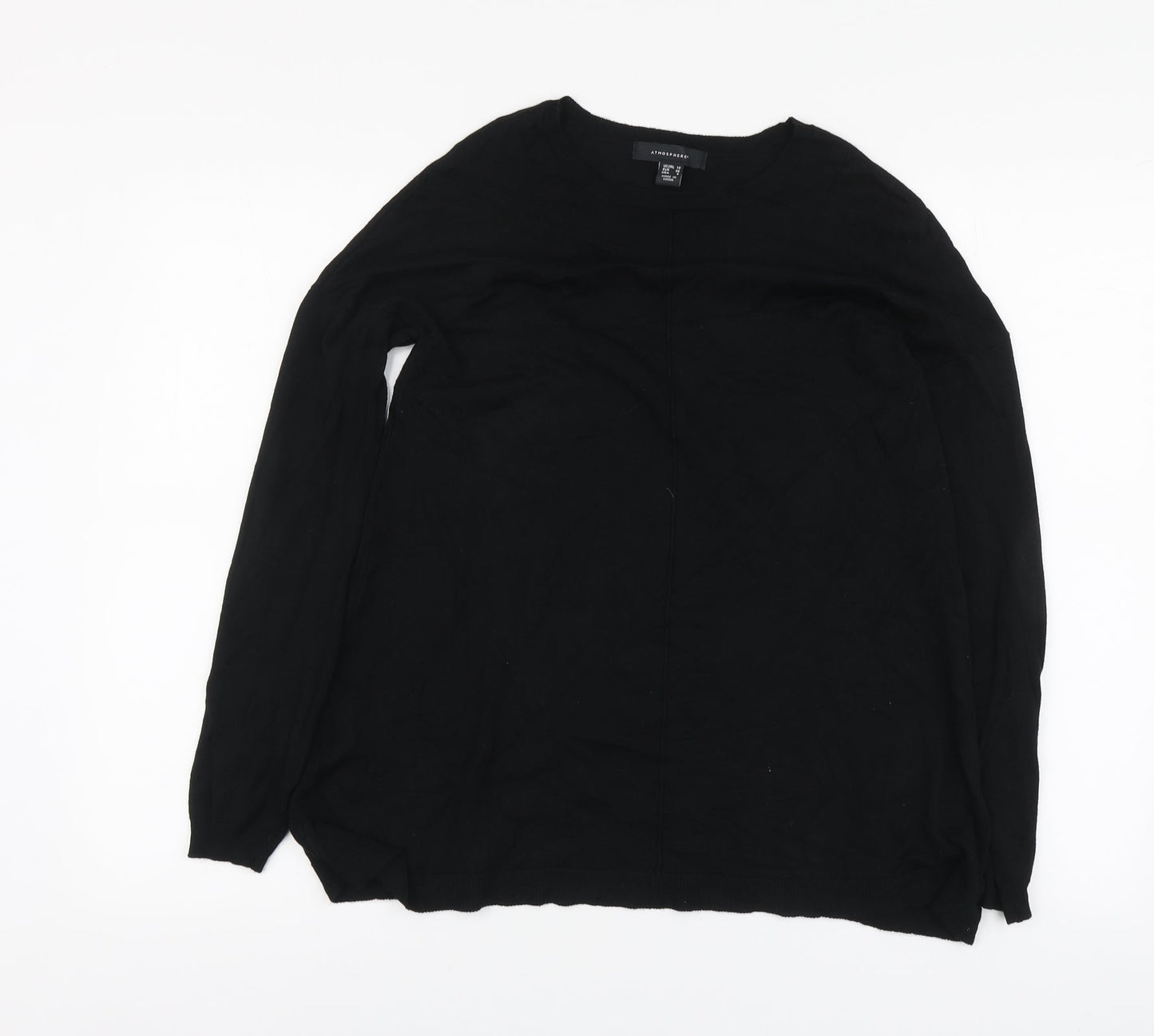 Atmosphere Womens Black Round Neck Viscose Pullover Jumper Size 10