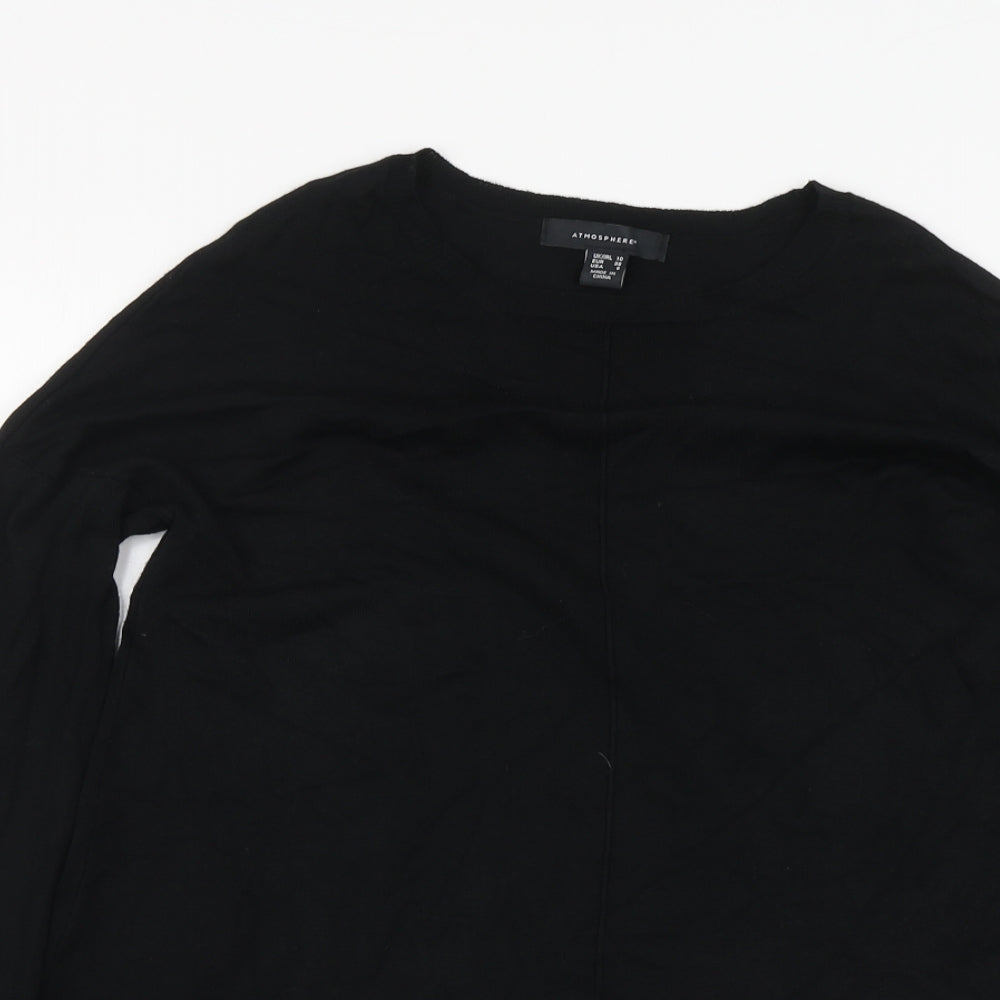 Atmosphere Womens Black Round Neck Viscose Pullover Jumper Size 10