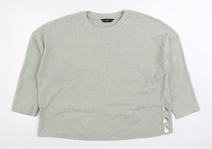 F&F Womens Green Round Neck Viscose Pullover Jumper Size 18