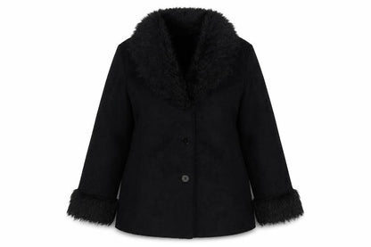 Berkertex Womens Black Overcoat Coat Size 14 Button
