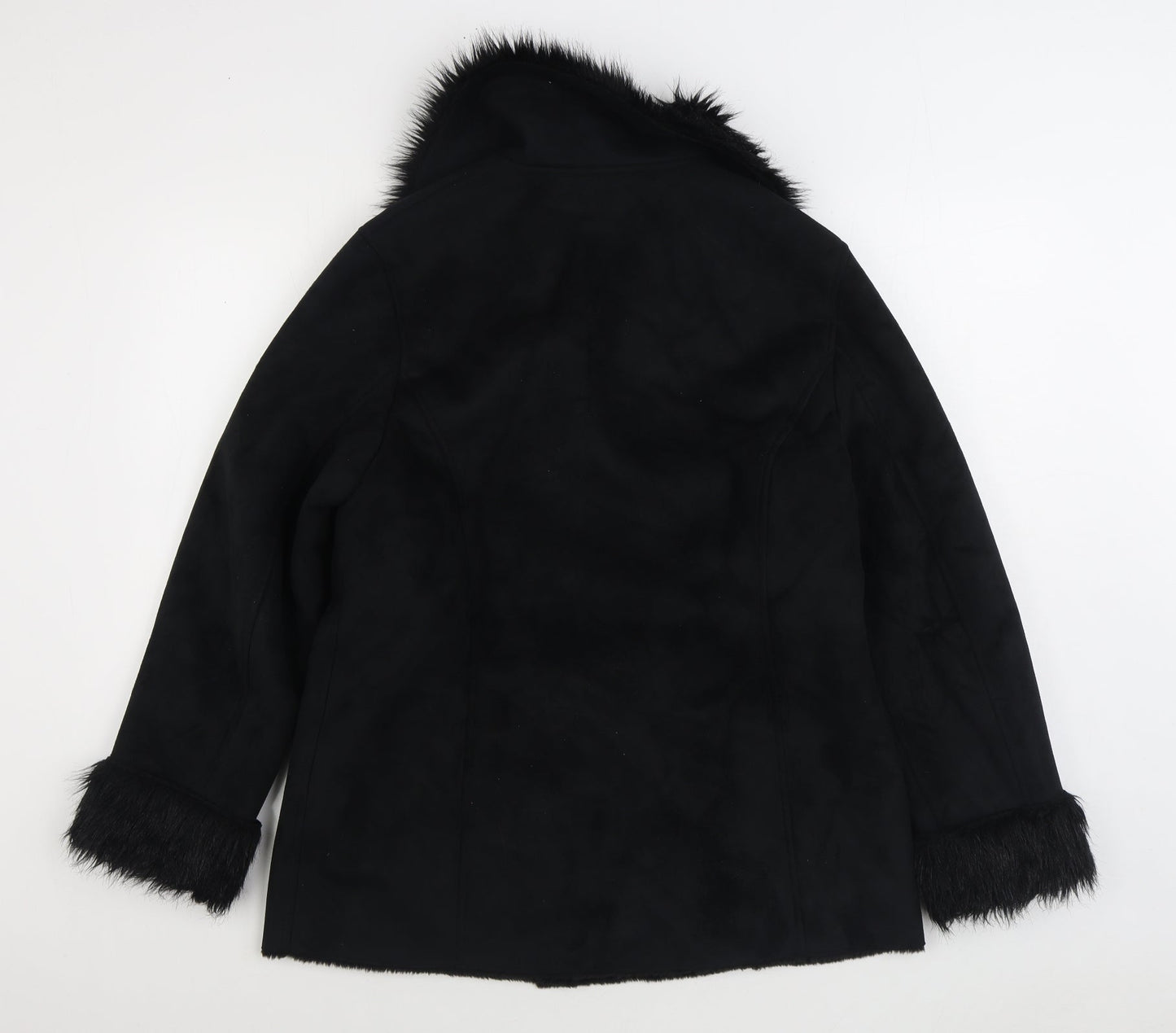 Berkertex Womens Black Overcoat Coat Size 14 Button