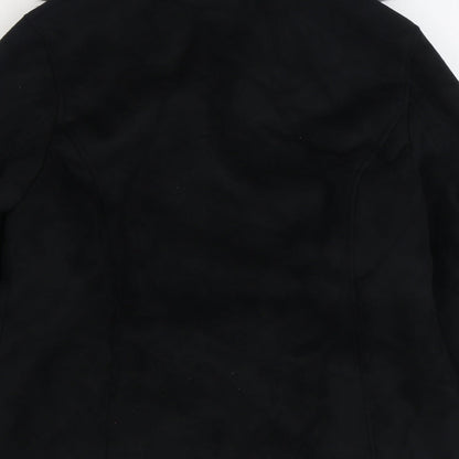 Berkertex Womens Black Overcoat Coat Size 14 Button