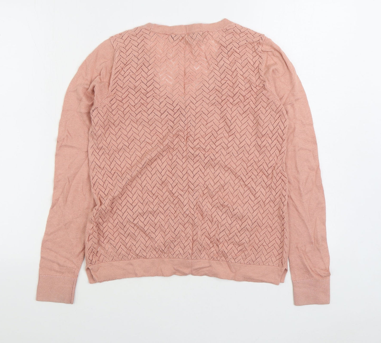 French Connection Womens Pink V-Neck Viscose Cardigan Jumper Size S