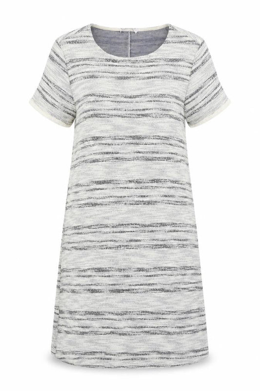 Mango Womens Grey Cotton Jumper Dress Size L Scoop Neck Pullover