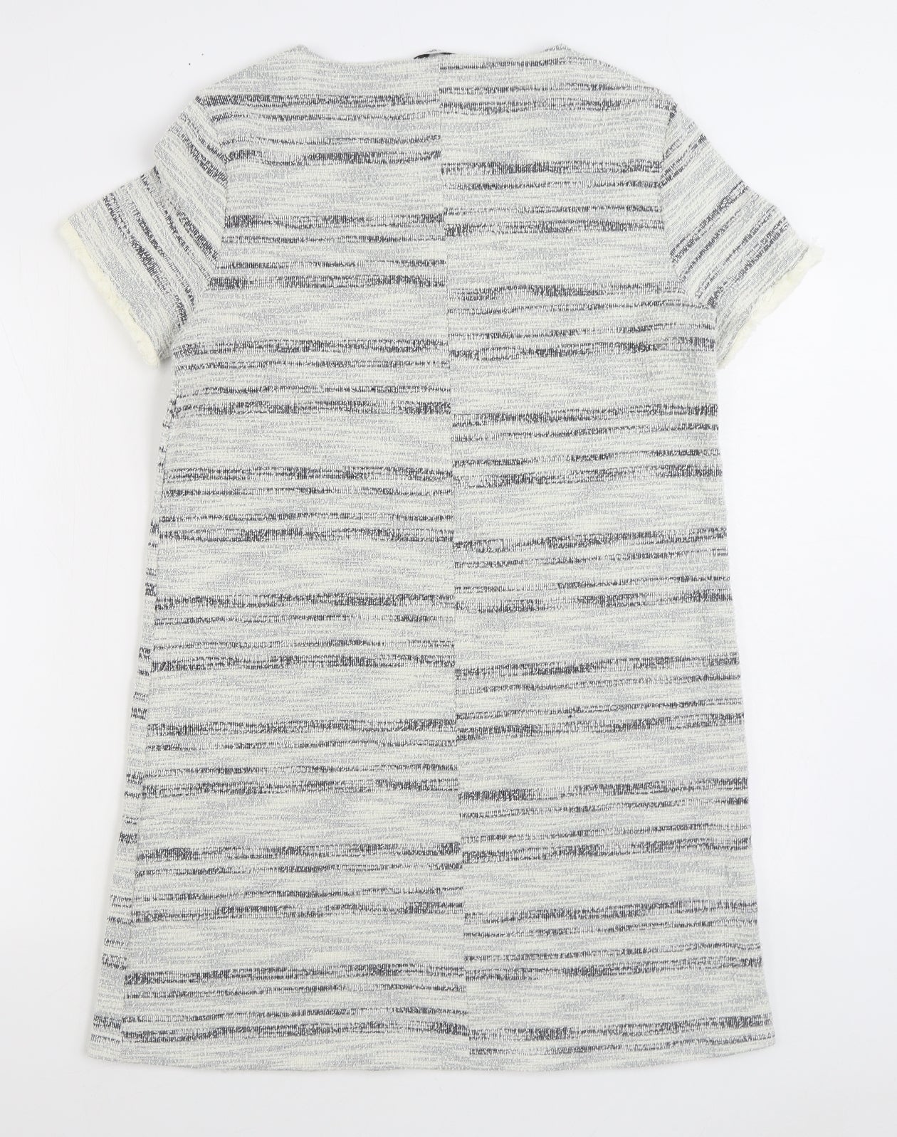 Mango Womens Grey Cotton Jumper Dress Size L Scoop Neck Pullover