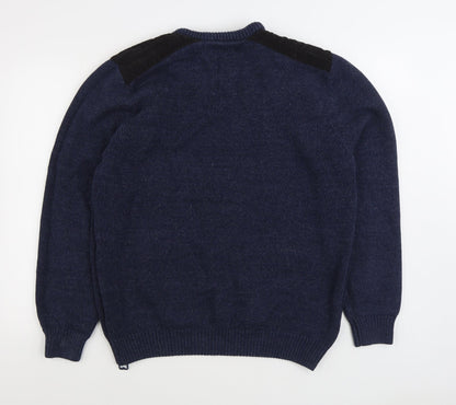 Tu Womens Blue Round Neck 100% Cotton Pullover Jumper Size XL