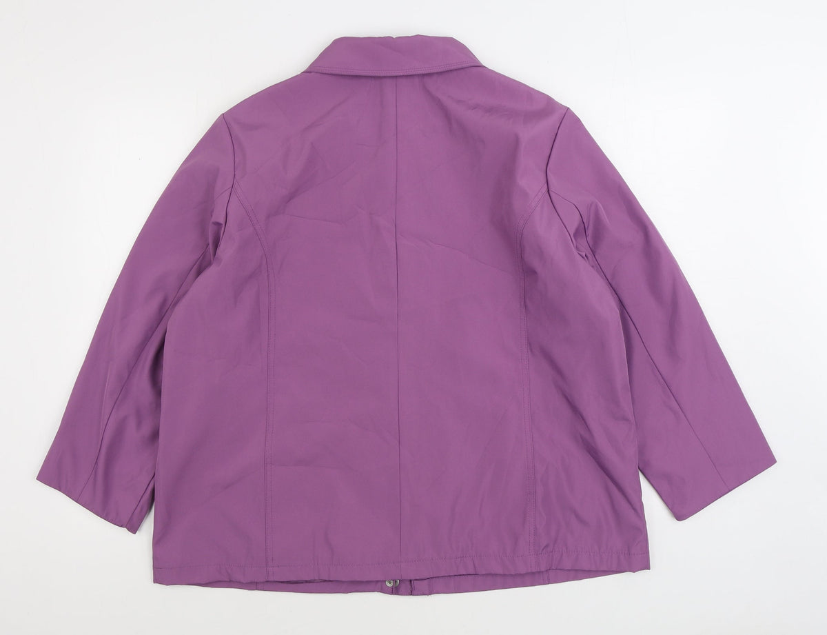 Bonmarché Womens Purple Jacket Size L Zip
