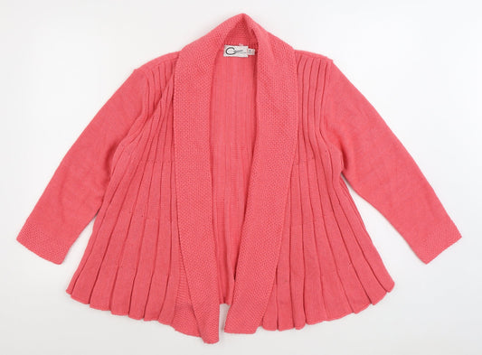 Casamia Womens Pink V-Neck Acrylic Cardigan Jumper Size S