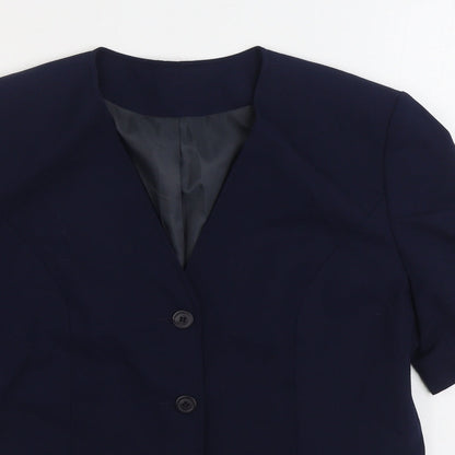 Debenhams Womens Blue Jacket Blazer Size 14 Button