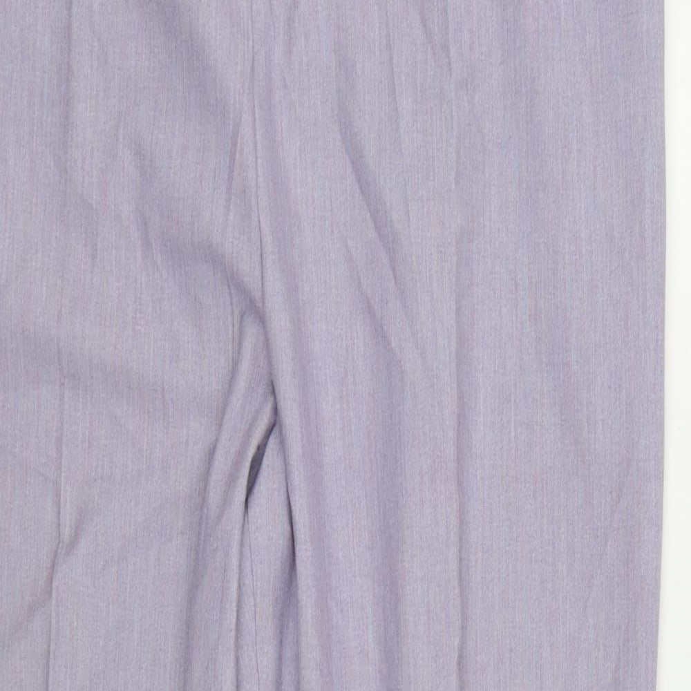 Marks and Spencer Womens Blue Polyester Trousers Size 18 L28 in Regular Zip