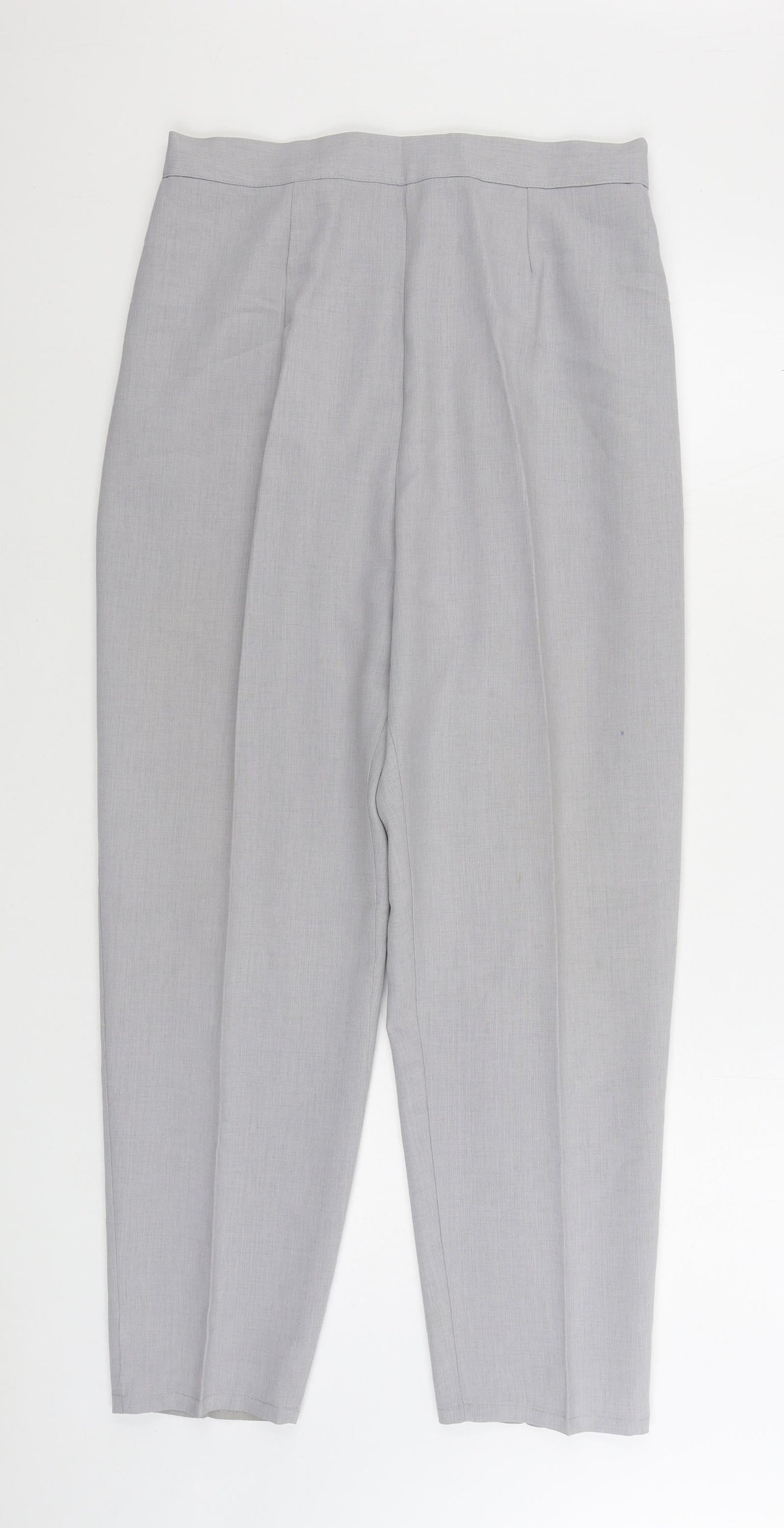 Preworn Womens Grey Polyester Trousers Size 30 in L28 in Regular