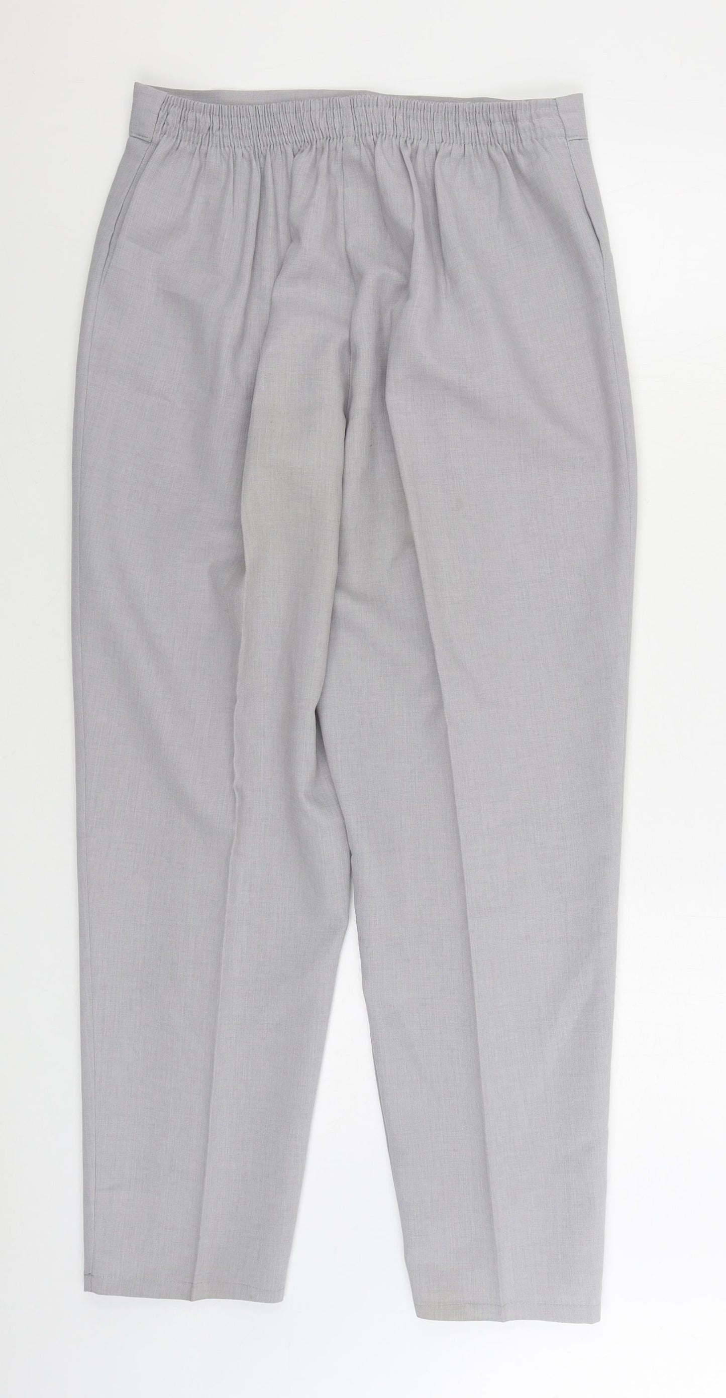 Preworn Womens Grey Polyester Trousers Size 30 in L28 in Regular