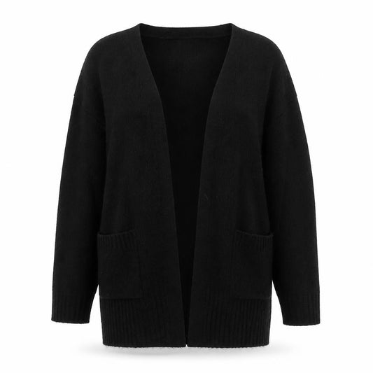 George Womens Black V-Neck Acrylic Cardigan Jumper Size S