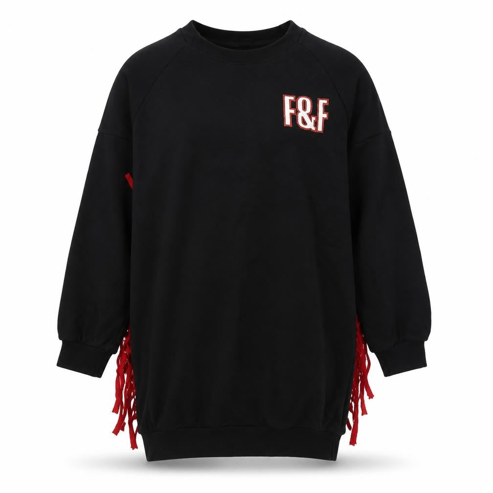 Fun & Fun Womens Black Cotton Pullover Sweatshirt Size 8 Pullover
