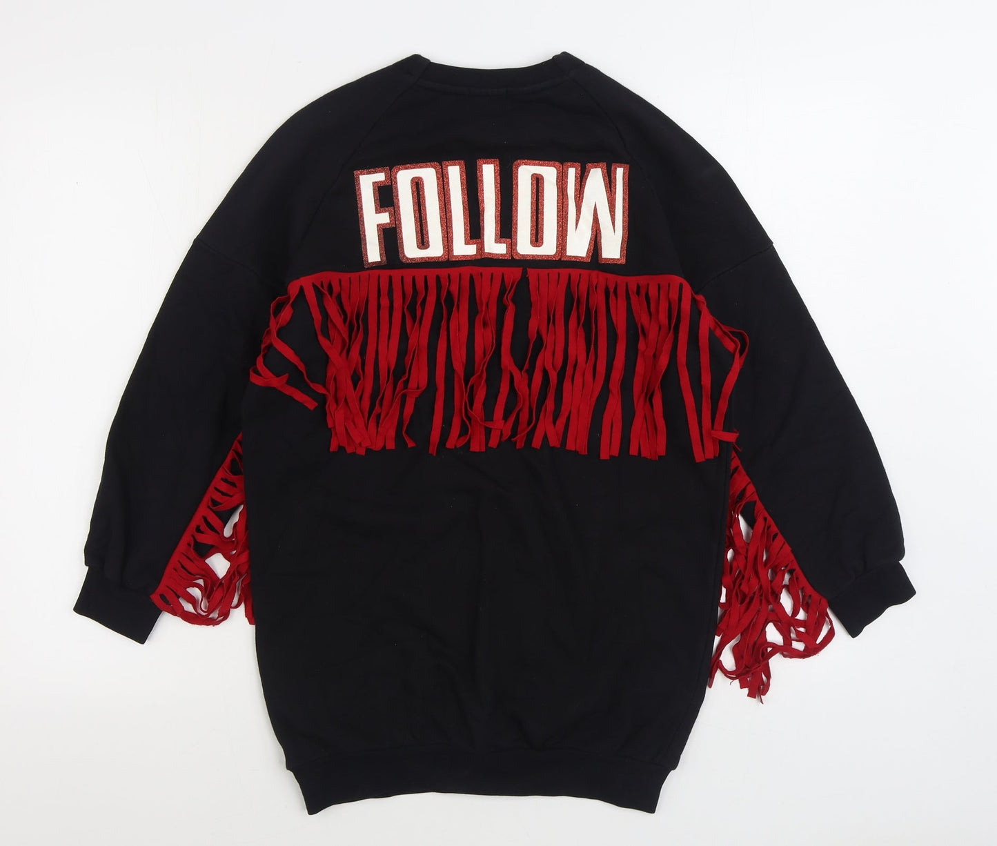 Fun & Fun Womens Black Cotton Pullover Sweatshirt Size 8 Pullover