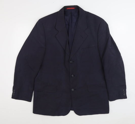 Debenham & Freebody Mens Blue Polyester Jacket Suit Jacket Size 40