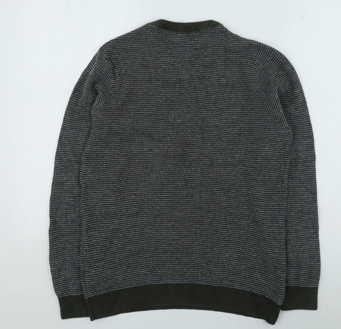 Marks and Spencer Womens Grey Round Neck Cotton Pullover Jumper Size S