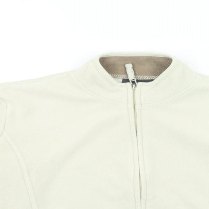 Kiabi Womens Beige High Neck Polyester Full Zip Jumper Size 12