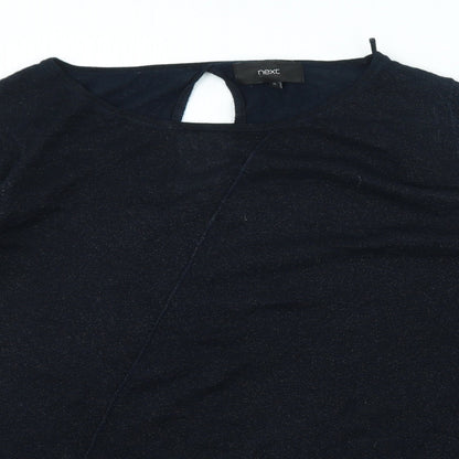 Next Womens Blue Round Neck Viscose Pullover Jumper Size 14
