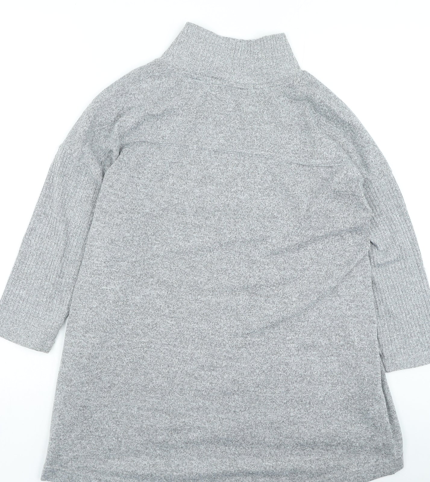 Marks and Spencer Womens Grey High Neck Polyester Pullover Jumper Size 14