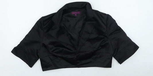 Debenhams Womens Black Collared Polyester Cardigan Jumper Size 12
