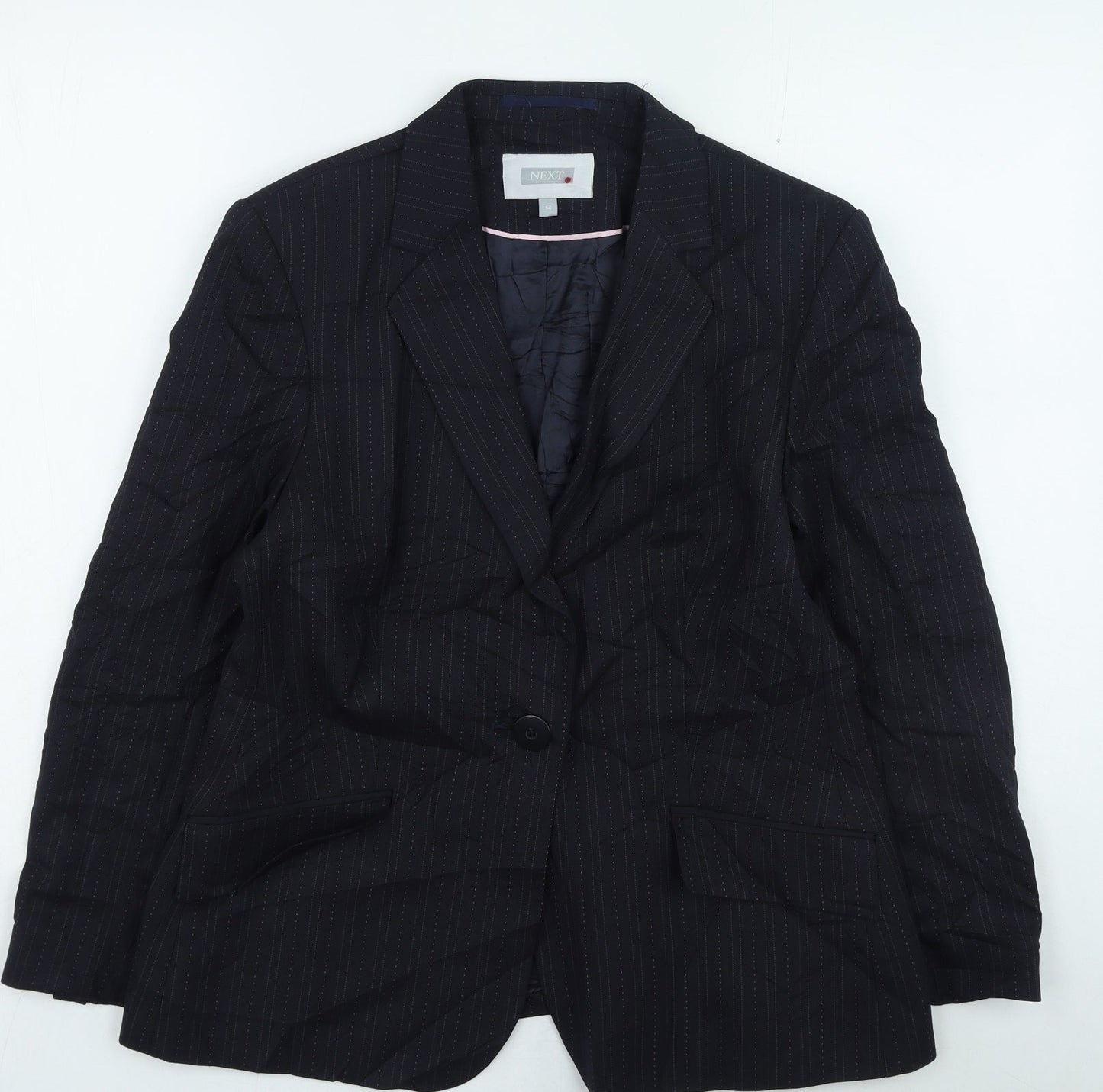 NEXT Womens Blue Striped Jacket Size 14