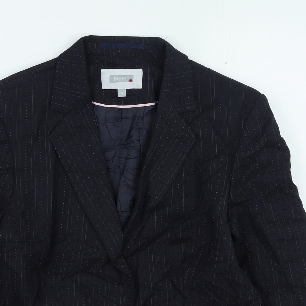 NEXT Womens Blue Striped Jacket Size 14