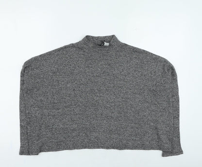Divided Womens Grey High Neck Polyester Pullover Jumper Size S