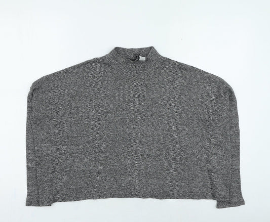 Divided Womens Grey High Neck Polyester Pullover Jumper Size S