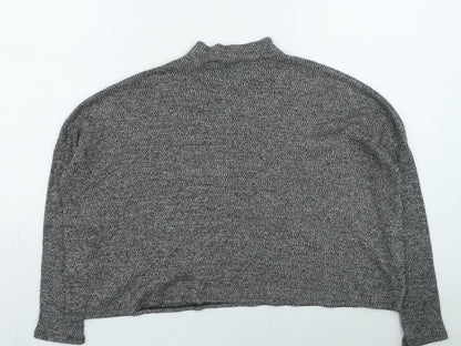 Divided Womens Grey High Neck Polyester Pullover Jumper Size S
