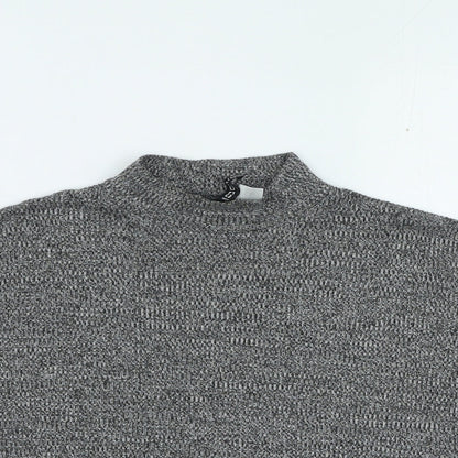 Divided Womens Grey High Neck Polyester Pullover Jumper Size S