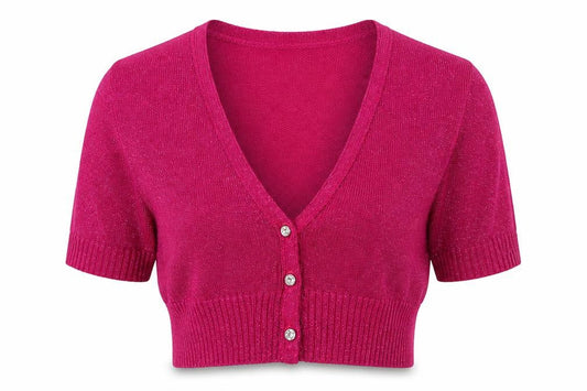 Select Womens Pink V-Neck Acrylic Cardigan Jumper Size 12
